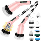 Electric Spin Scrubber for Cleaning Bathroom, Shower Scrubber Cordless Cleaning Brush with IPX7 Waterproof & 2 Speed, 3 Brush Heads, Bathroom Cleaning Supplies for Shower Tub Tile Toilet Grey