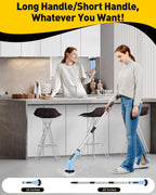 Electric Spin Scrubber for Cleaning Bathroom, Shower Scrubber Cordless Cleaning Brush with IPX7 Waterproof & 2 Speed, 3 Brush Heads, Bathroom Cleaning Supplies for Shower Tub Tile Toilet Grey