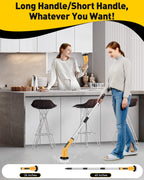 Electric Spin Scrubber for Cleaning Bathroom, Shower Scrubber Cordless Cleaning Brush with IPX7 Waterproof & 2 Speed, 3 Brush Heads, Bathroom Cleaning Supplies for Shower Tub Tile Toilet Grey
