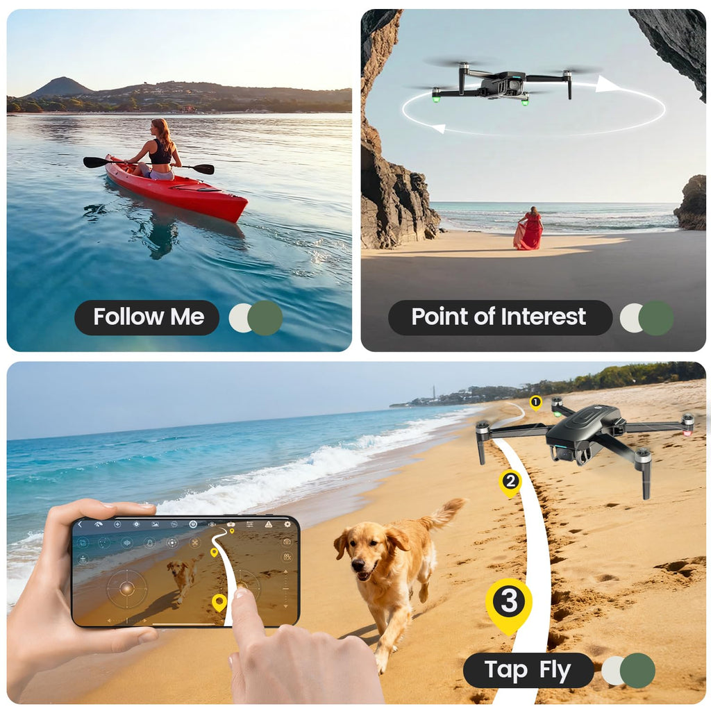 Holy Stone HS175D GPS Drone with 4K Camera for Adults, Under 249g, Foldable RC Quadcopter with Auto Return, 46 Mins Long Flight, Follow Me, Brushless Motor, Circle Fly, Waypoint Fly, Altitude Hold