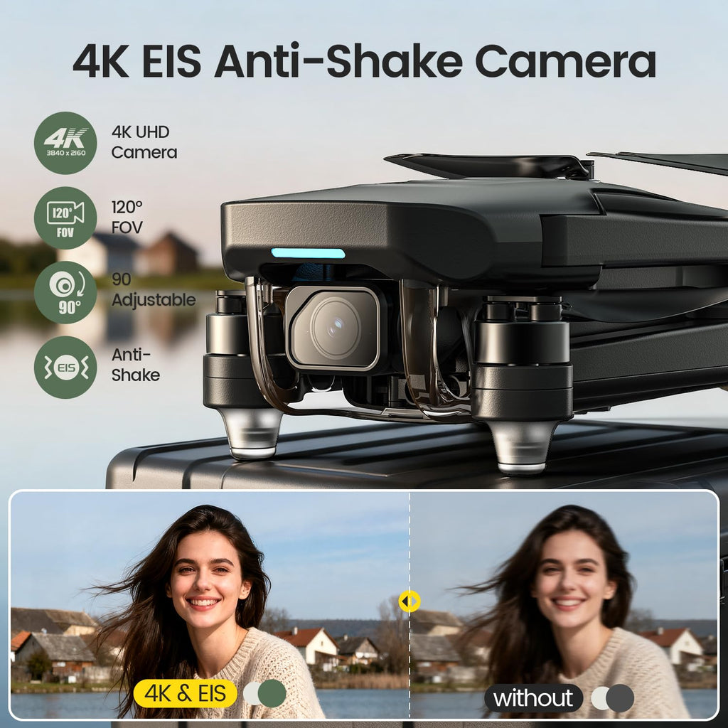 Holy Stone HS175D GPS Drone with 4K Camera for Adults, Under 249g, Foldable RC Quadcopter with Auto Return, 46 Mins Long Flight, Follow Me, Brushless Motor, Circle Fly, Waypoint Fly, Altitude Hold