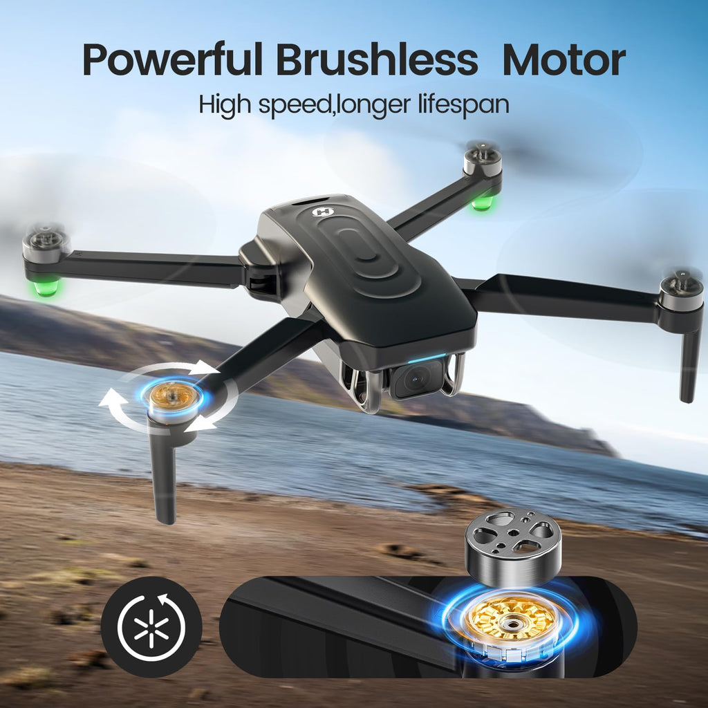 Holy Stone HS175D GPS Drone with 4K Camera for Adults, Under 249g, Foldable RC Quadcopter with Auto Return, 46 Mins Long Flight, Follow Me, Brushless Motor, Circle Fly, Waypoint Fly, Altitude Hold