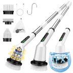 Electric Spin Scrubber for Cleaning Bathroom, Shower Scrubber Cordless Cleaning Brush with IPX7 Waterproof & 2 Speed, 3 Brush Heads, Bathroom Cleaning Supplies for Shower Tub Tile Toilet Grey