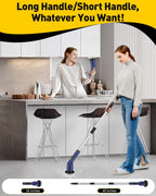 Electric Spin Scrubber for Cleaning Bathroom, Shower Scrubber Cordless Cleaning Brush with IPX7 Waterproof & 2 Speed, 3 Brush Heads, Bathroom Cleaning Supplies for Shower Tub Tile Toilet Grey