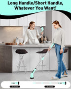 Electric Spin Scrubber for Cleaning Bathroom, Shower Scrubber Cordless Cleaning Brush with IPX7 Waterproof & 2 Speed, 3 Brush Heads, Bathroom Cleaning Supplies for Shower Tub Tile Toilet Grey