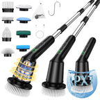 Electric Spin Scrubber for Cleaning Bathroom, Shower Scrubber Cordless Cleaning Brush with IPX7 Waterproof & 2 Speed, 3 Brush Heads, Bathroom Cleaning Supplies for Shower Tub Tile Toilet Grey